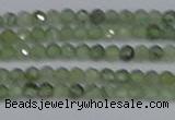 CTG634 15.5 inches 3mm faceted round green rutilated quartz beads