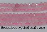 CTG635 15.5 inches 2mm faceted round Madagascar rose quartz beads