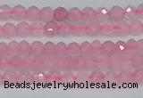 CTG636 15.5 inches 3mm faceted round Madagascar rose quartz beads