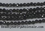 CTG641 15.5 inches 2mm faceted round golden black obsidian beads