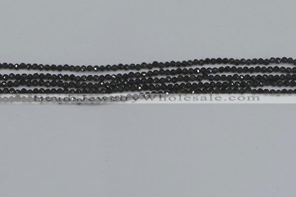 CTG641 15.5 inches 2mm faceted round golden black obsidian beads