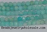 CTG648 15.5 inches 3mm faceted round Peru amazonite beads