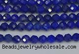 CTG650 15.5 inches 3mm faceted round lapis lazuli gemstone beads