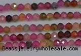 CTG652 15.5 inches 3mm faceted round tourmaline gemstone beads