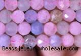 CTG713 15.5 inches 5mm faceted round tiny morganite beads