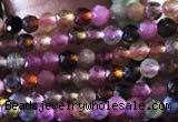 CTG729 15.5 inches 2mm faceted round tiny tourmaline beads