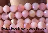 CTG734 15.5 inches 4mm faceted round tiny pink opal beads