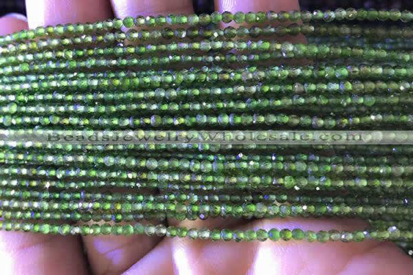 CTG747 15.5 inches 2mm faceted round tiny diopside beads