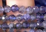 CTG755 15.5 inches 4mm faceted round tiny iolite gemstone beads