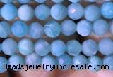 CTG766 15.5 inches 4mm faceted round tiny amazonite gemstone beads