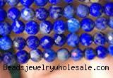 CTG782 15.5 inches 3mm faceted round tiny lapis lazuli beads wholesale