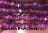 CTG805 15.5 inches 3mm faceted round tiny purple garnet beads