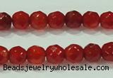 CTG82 15.5 inches 3mm faceted round tiny red agate beads wholesale