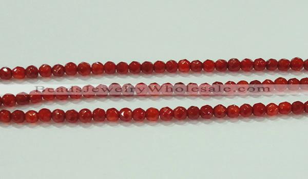 CTG82 15.5 inches 3mm faceted round tiny red agate beads wholesale