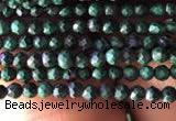 CTG829 15.5 inches 2mm faceted round tiny malachite beads