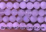 CTG832 15.5 inches 4mm faceted round tiny white moonstone beads