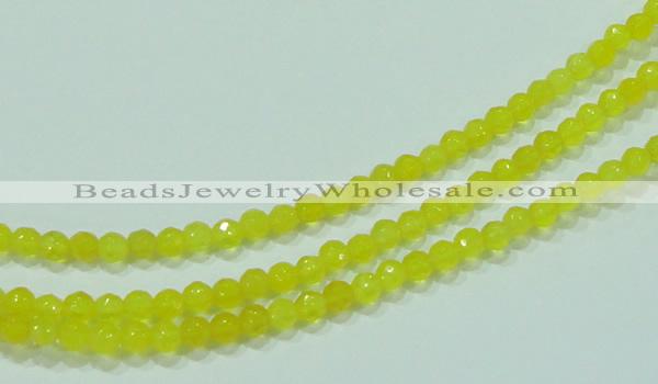 CTG88 15.5 inches 3mm faceted round tiny yellow agate beads wholesale