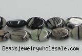 CTJ10 16 inches 8*12mm oval black water jasper beads wholesale