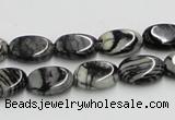 CTJ11 16 inches 10*14mm oval black water jasper beads wholesale