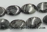 CTJ12 16 inches 13*18mm oval black water jasper beads wholesale