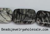 CTJ20 16 inches 20*30mm rectangle black water jasper beads wholesale