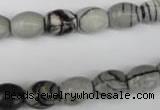 CTJ201 15.5 inches 8*10mm drum black water jasper beads wholesale