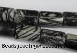 CTJ203 15.5 inches 12*20mm tube black water jasper beads wholesale