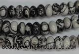 CTJ31 15.5 inches 5*10mm rondelle black water jasper beads wholesale