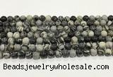 CTJ411 15.5 inches 6mm round black water jasper gemstone beads wholesale