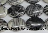 CTJ43 15.5 inches 15*20mm oval black water jasper beads wholesale