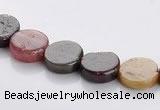 CTO01 9mm multicolored coin natural tourmaline beads Wholesale