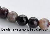 CTO02 multicolored 8mm  faceted round natural tourmaline beads