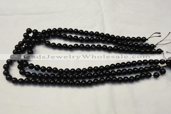 CTO102 15.5 inches 8mm round natural black tourmaline beads