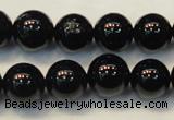 CTO105 15.5 inches 14mm round natural black tourmaline beads