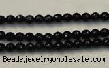 CTO106 15.5 inches 5mm faceted round natural black tourmaline beads