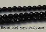 CTO107 15.5 inches 6mm faceted round natural black tourmaline beads