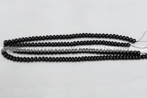 CTO118 15.5 inches 6*10mm rondelle black tourmaline beads