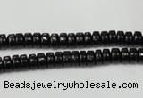 CTO121 15.5 inches 3*6mm rondelle black tourmaline beads