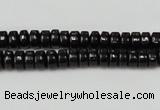 CTO122 15.5 inches 4*8mm rondelle black tourmaline beads