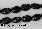 CTO123 15.5 inches 8*12mm oval black tourmaline beads