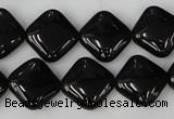 CTO127 15.5 inches 15*15mm diamond black tourmaline beads