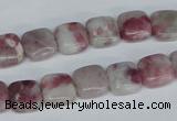 CTO208 15.5 inches 16*16mm square pink tourmaline gemstone beads