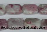 CTO211 15.5 inches 13*18mm rectangle pink tourmaline gemstone beads