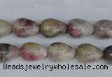 CTO218 15.5 inches 10*14mm teardrop pink tourmaline gemstone beads