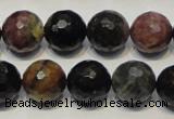 CTO31 15.5 inches 14mm faceted round natural tourmaline beads