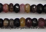 CTO376 15.5 inches 4*6mm faceted rondelle natural tourmaline beads