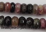 CTO377 15.5 inches 5*8mm faceted rondelle natural tourmaline beads