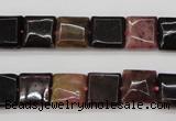 CTO387 15.5 inches 10*10mm square natural tourmaline beads wholesale