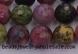 CTO638 15.5 inches 12mm faceted round tourmaline gemstone beads