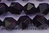 CTO648 15.5 inches 12mm faceted nuggets black tourmaline beads